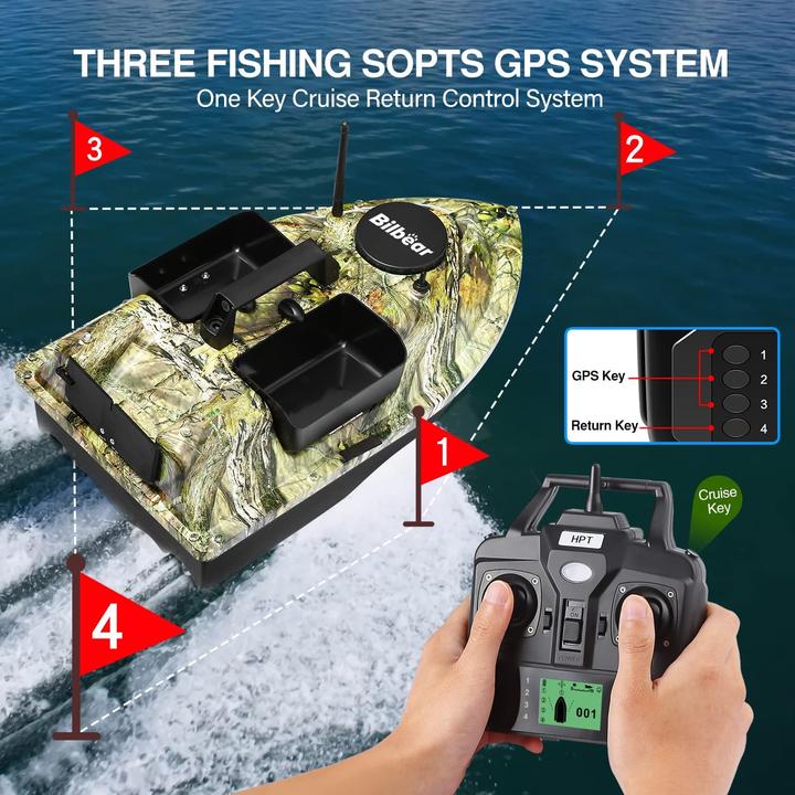 Produktbild Bilbear Futterboot mit GPS, Karpfenfischen, Camo