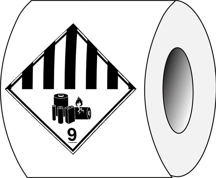 Produktbild Brady ADR-9A-LBM, B-7541, Transportschild auf Rolle - Lithiumbatterie-Markierung, Laminierter Poly