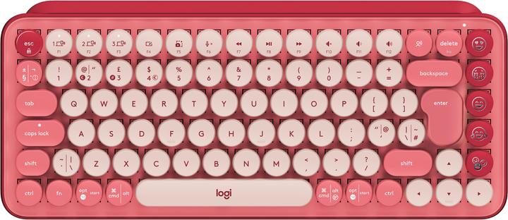 Actual product image Logitech Pop Keys, Mini, RF Wireless + Bluetooth, Mechanical, QWERTY, Pink (US)
