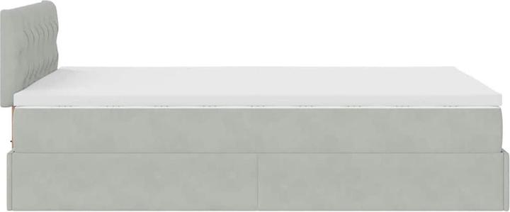 Image du produit VidaXL Ottoman-lit avec matelas gris clair 120x190 cm velours (120 x 200 cm)