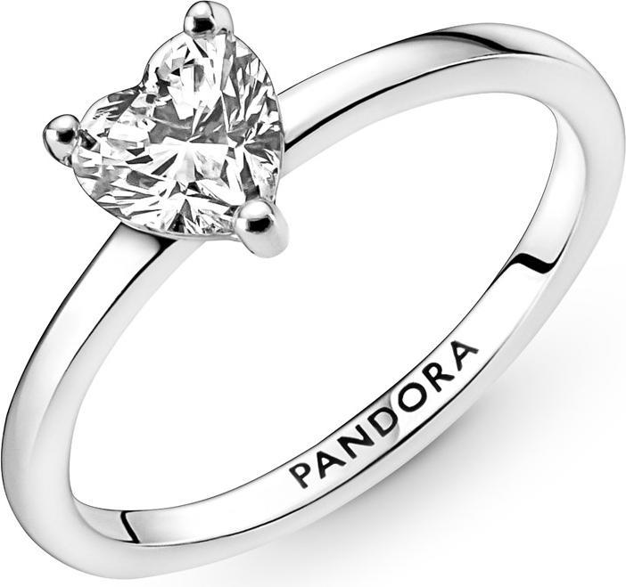 Image du produit Pandora Bague solitaire coeur étincelante (48, Argent 925)