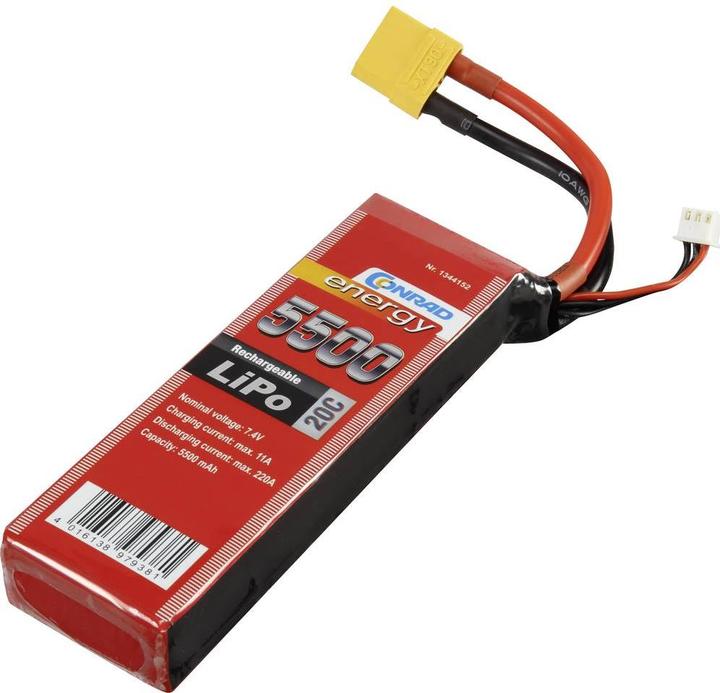 Image du produit Conrad energy Pack d'accumulateurs pour modélisme (LiPo) 7.4 (7.40 V, 5500 mAh)