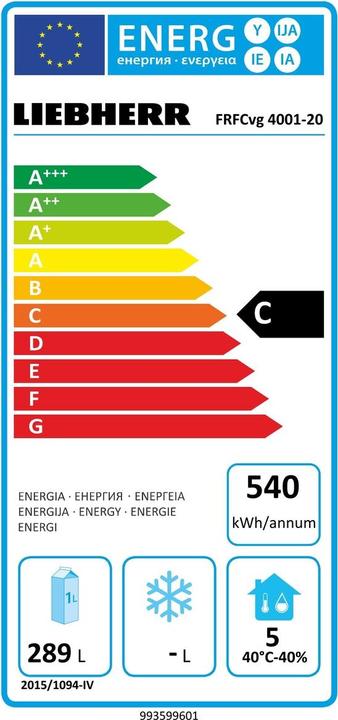 Energie-Label Liebherr 'FRFCvg 4001' (420 l)