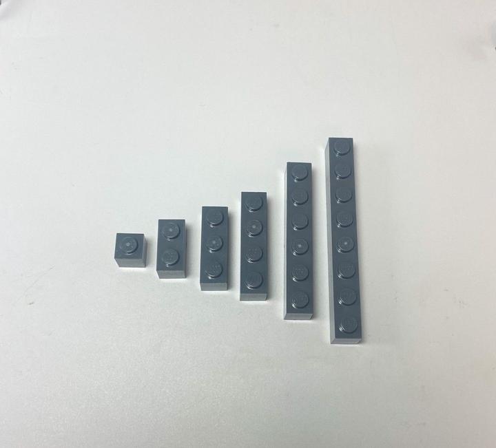 Actual product image LEGO bricks dark grey 1x1, 1x2, 1x3, 1x4 - NEW! Quantity 50x (LEGO Classic)