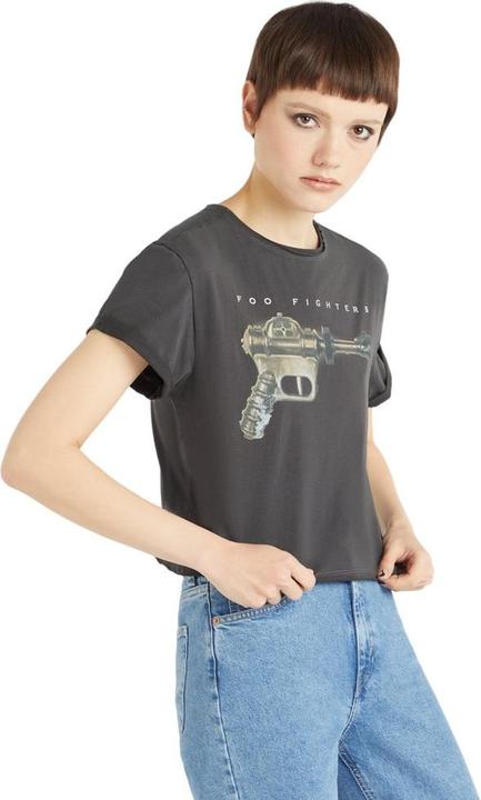 Actual product image Amplified Womens/Ladies Ray Gun Foo Fighters Crop T-Shirt (XL)