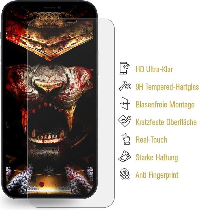 Produktbild Protectorking 2x 3D A++ echtes Tempered 9H Panzerhartglas KLAR (2 Stück, Apple iPhone 12 Pro)