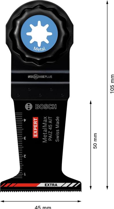 Bosch Professional Zubehör EXPERT MetalMax PAIZ 45 AIT Blatt für Multifunktionswerkzeuge, 45 mm