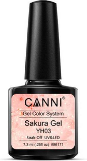 Canni Gellack Sakura YH03 UV/LED (Rosa Glitzer, UV-Gel Lack)