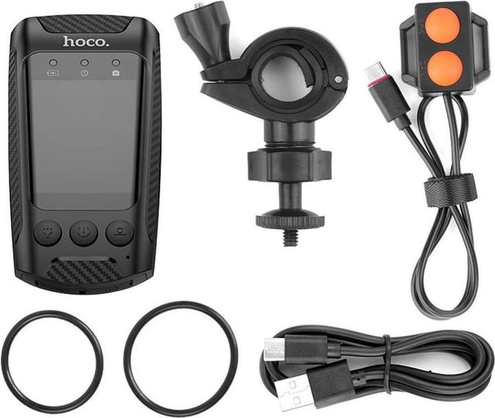 Actual product image Hoco Headphone with microphone riding recorder with screen 2" 4K DV104 black
