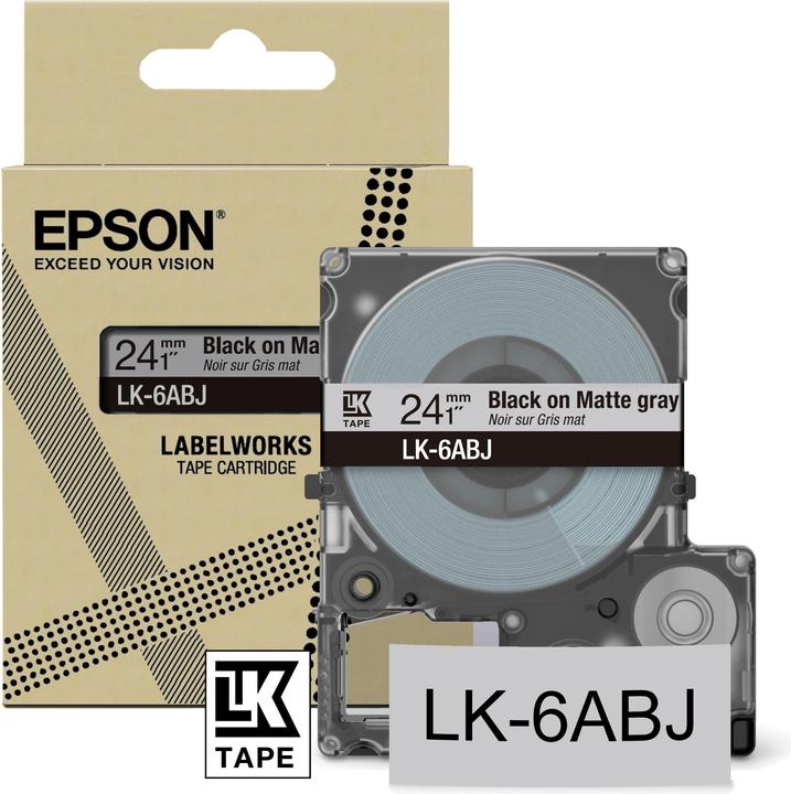 Epson Matte L Gray/Black 24mm LK-6ABJ (2.40 cm, Grey)