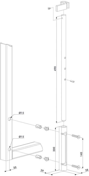 Produktbild Locinox Bolzen-Stangenriegel VSF (Türfeststeller, 1 Stk.)