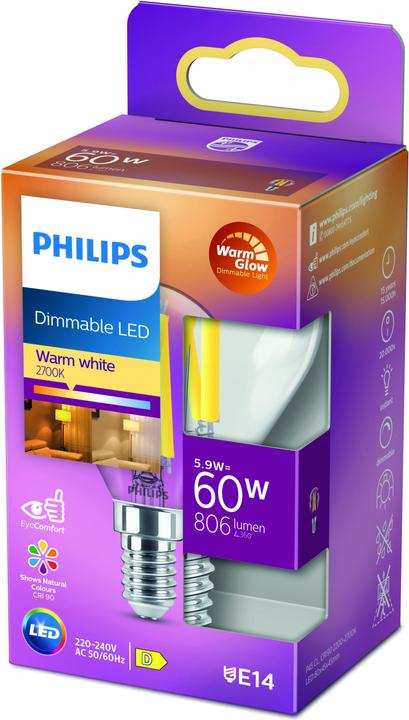 Actual product image Philips LED Classic (E14, 5.90 W, 806 lm, 1 x, D)