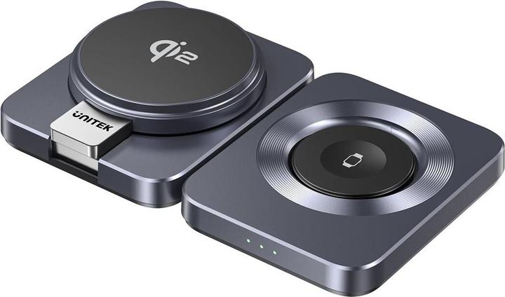 Actual product image Unitek Stacja ładująca Składana 3w1 Qi2 15w Szara (15 W)