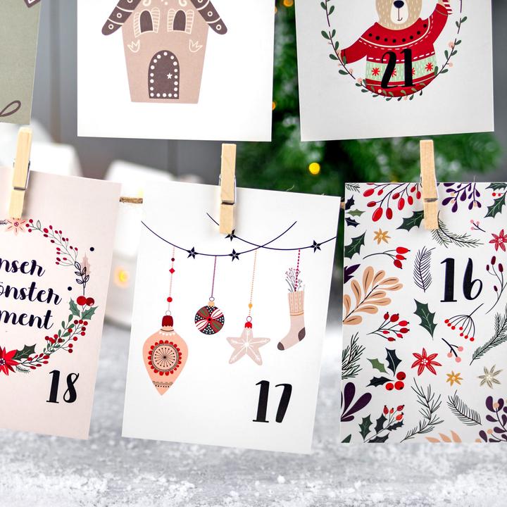 Immagine prodotto Papierdrachen Set di calendari dell'Avvento - 24 carte da riempire