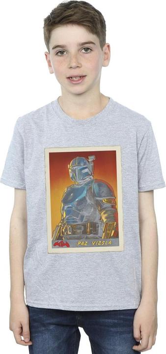 Actual product image Star Wars Boys The Mandalorian Paz Vizla Card T-Shirt (104)