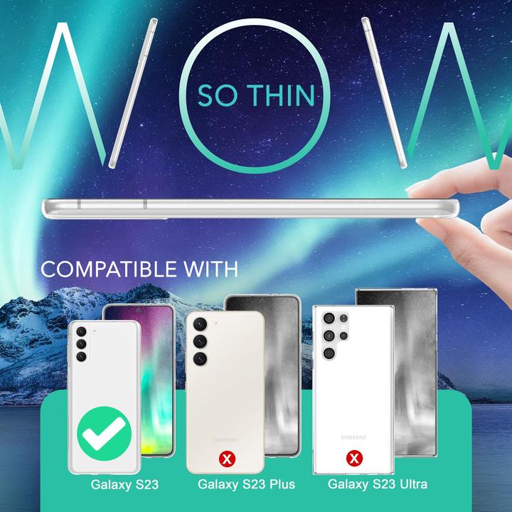 Produktbild Nalia Klare Silikon Hülle mit 2x Display- & Kameraschutz (Samsung Galaxy S23)