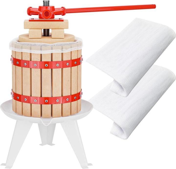 Produktbild Wiltec Obstpresse 12l mit 3x Presstuch Maischepresse Weinpresse Saftpresse (EU-Stecker)