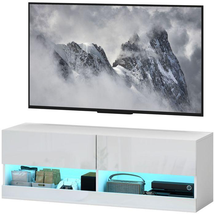 Immagine prodotto Swisshandel24 TV-Hängeschrank mit LED-Beleuchtung, TV-Schrank 120 x 35 x 40,5 cm Hochglanzweiss