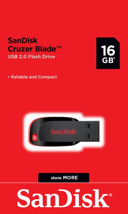 Actual product image SanDisk cruiser blade (16 GB, USB-A, USB 2.0)