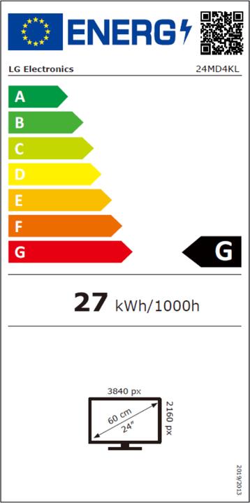 Label énergétique LG 24MD4KL-B (3840 x 2160 pixels, 24")