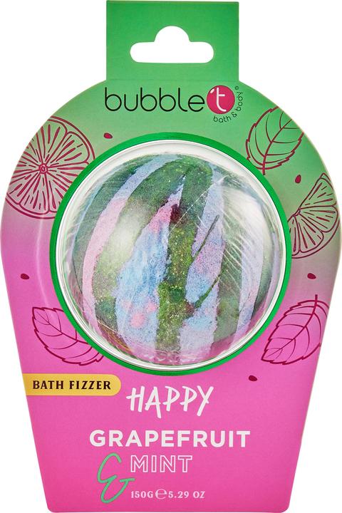 Bubble T Bath Fizzer Happy Grapefruit & Mint 150g (Badeperlen)