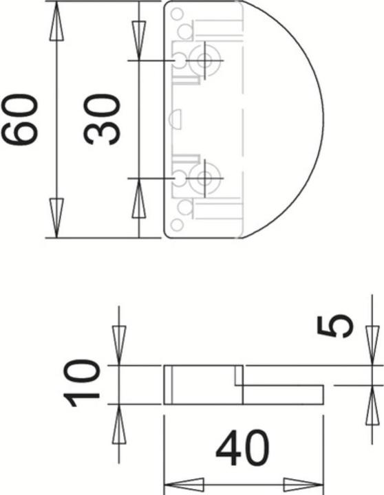 Produktbild EDI Balkontürgriff Kunststoff braun 60 mm (Türgriff)