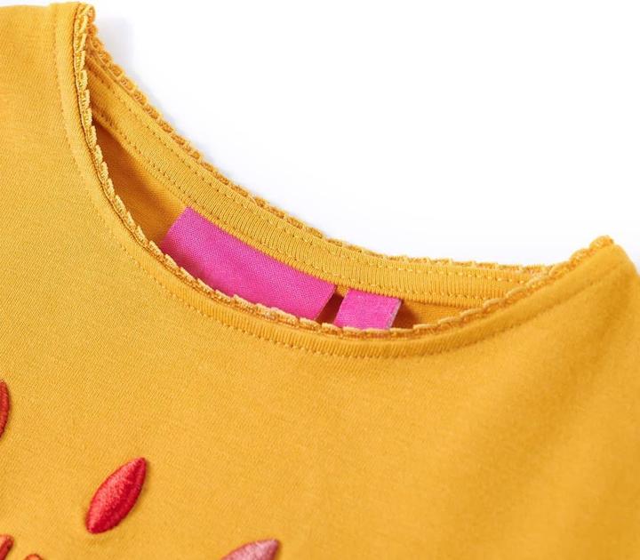 Immagine prodotto VidaXL Camicia da bambino a maniche lunghe ocra scuro 128,Materiale: 95 (128)