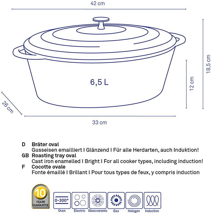 Image du produit Kela Calido (33 cm, Cocotte + faitout, Fonte)