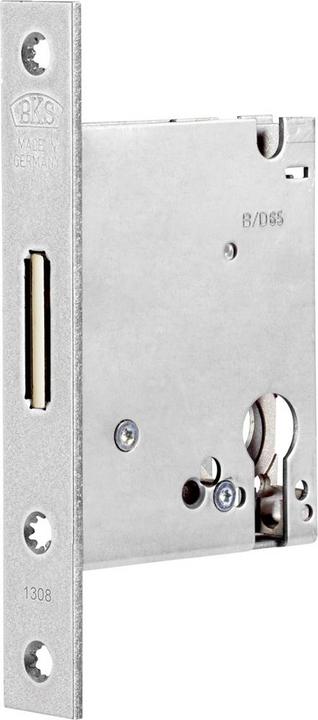 Actual product image BKS Mortice deadbolt lock 1308 PZ20/55 mm forend silver rounded (Mortise lock)