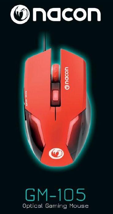 Produktbild Nacon Gaming GM-105 Optical Gaming Maus - rot (PC) (Kabelgebunden)