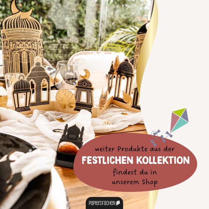 Produktbild Papierdrachen Giveaway Tüten Moschee schwarz gold - Set 2 (Geschenktüte, 6 x)