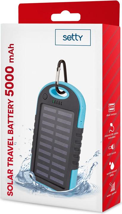 Actual product image Setty solar power bank 5000 mAh blue R (5000 mAh)