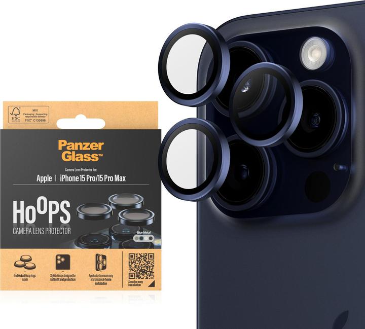 Image du produit PanzerGlass Hoops Camera Lens Protector (1 pièce(s), Apple iPhone 15 Pro Max, Apple iPhone 15 Pro)