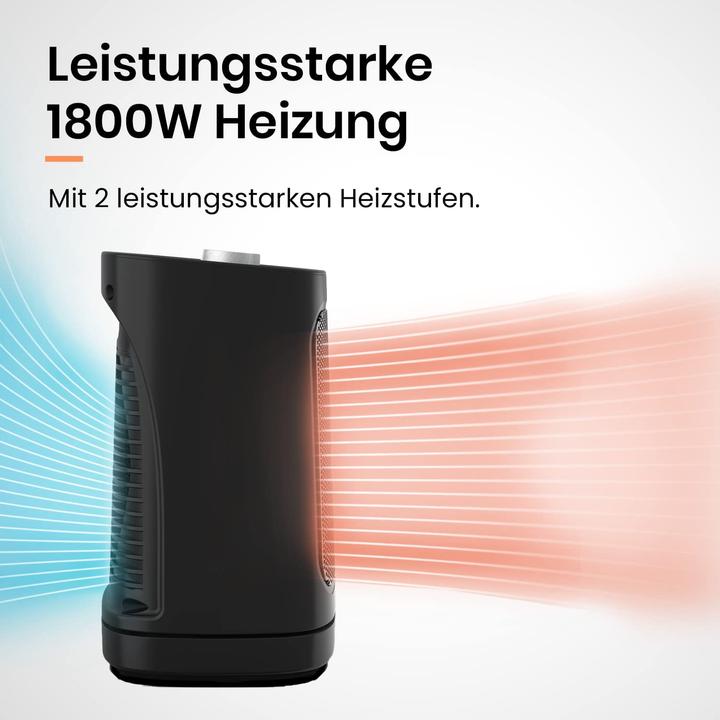 Image du produit Breeze Mini radiateur soufflant céramique 1800W noir (1800 W)