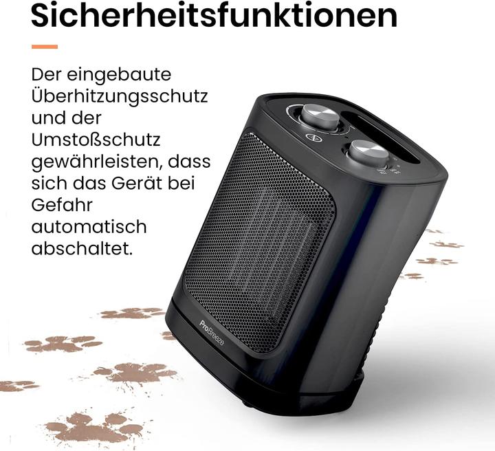 Image du produit Breeze Mini radiateur soufflant céramique 1800W noir (1800 W)