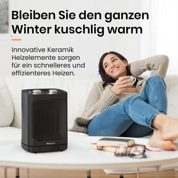 Image du produit Breeze Mini radiateur soufflant céramique 1800W noir (1800 W)
