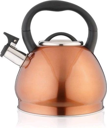 Image du produit Eva- Kochen und Haushalt Eva Bouilloire à flûte cuivre Poignée noire3 l (3 l)