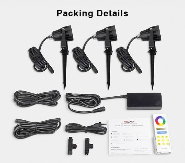 Image du produit Milight Lot de 3 spots de jardin LED Smart sans fil 6W (550 lm, IP66)