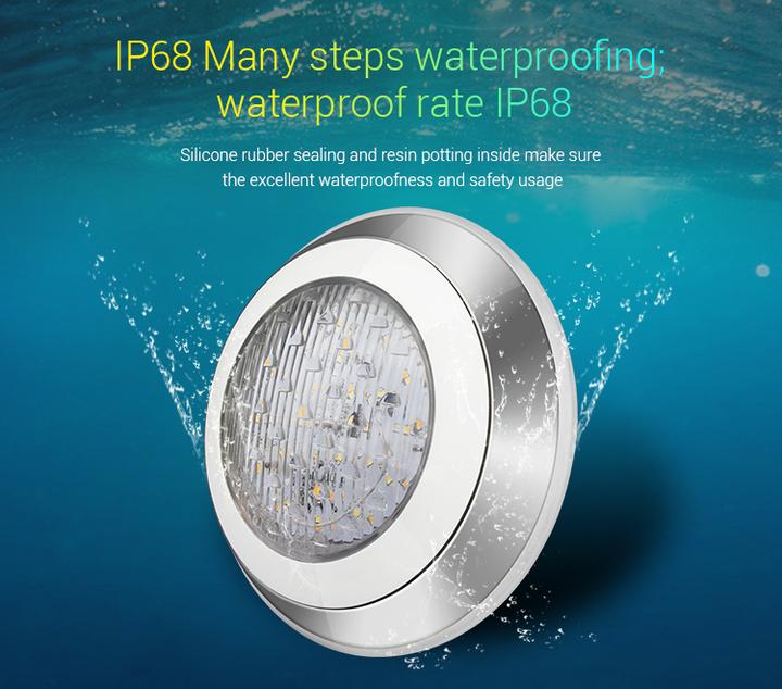 Image du produit Milight Lampe de piscine LED 15W sans fil RGB+KW/WW 24V (1100 lm, IP68)