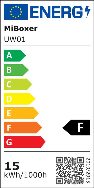 Label énergétique Milight Lampe de piscine LED 15W sans fil RGB+KW/WW 24V (1100 lm, IP68)