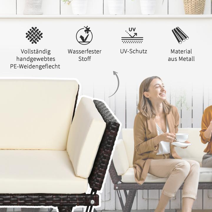 Actual product image Outsunny Garden Sofa with Folding Armrests