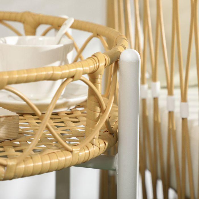 Image du produit Swisshandel24 Set de 3 meubles de jardin en rotin, ensemble de jardin avec 2 chaises de jardin, jaune+crème