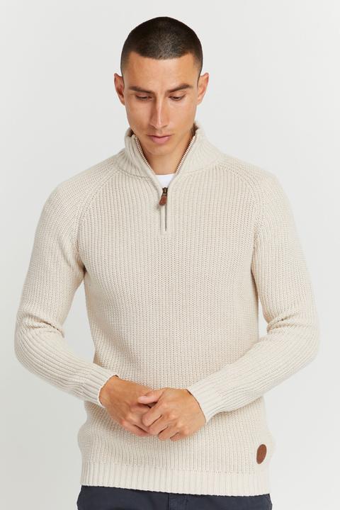 Actual product image Solid Xenox Men's Jumper Chunky Knit Pullover Troyer Made Of 100% Cotton (XXL)