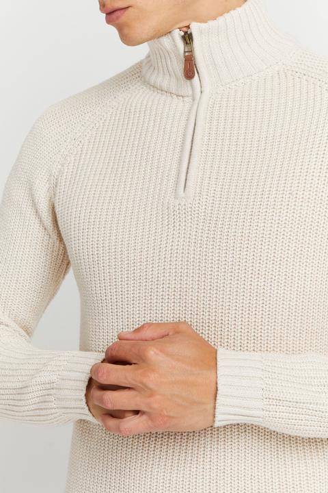 Actual product image Solid Xenox Men's Jumper Chunky Knit Pullover Troyer Made Of 100% Cotton (XXL)