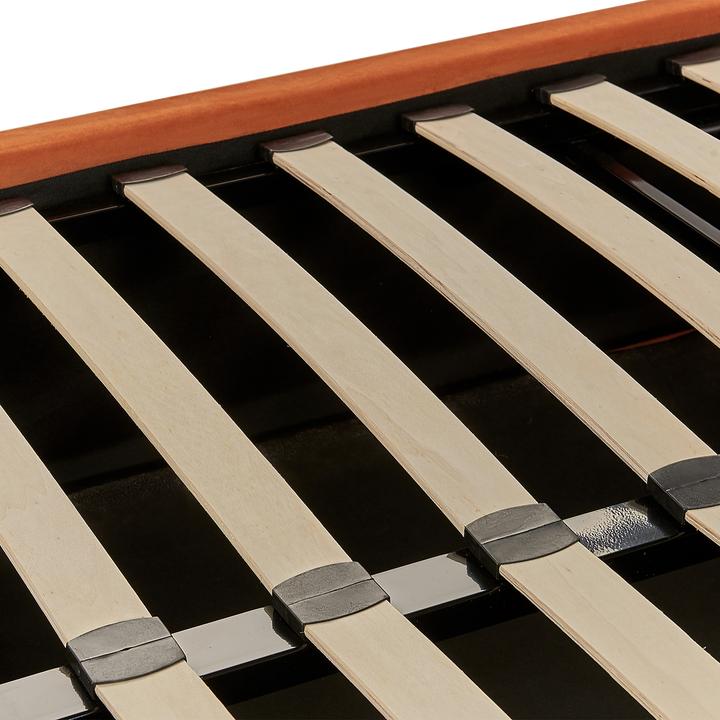 Actual product image Beliani Upholstered Bed Velvet Fabric Orange with Storage Space 160 x 200 cm VION (160 x 200 cm)