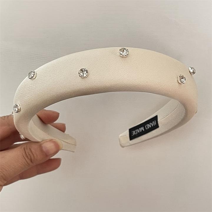 Immagine prodotto Activity Board Elegant Rhinestone-Embellished Polyester Headband - Cute Solid Color Hairband for Dress Up, Single