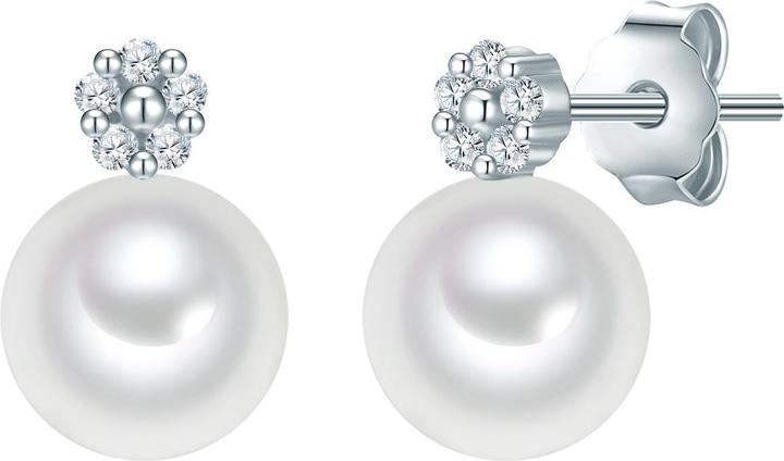Produktbild Valero Pearls Damen Sterling Silber Zirkonia Süsswasser-Zuchtperle silber - 32370 (Sterling Silber)