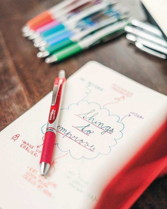 Actual product image Pentel EnerGel Xm (Red, Silver, 1 x)