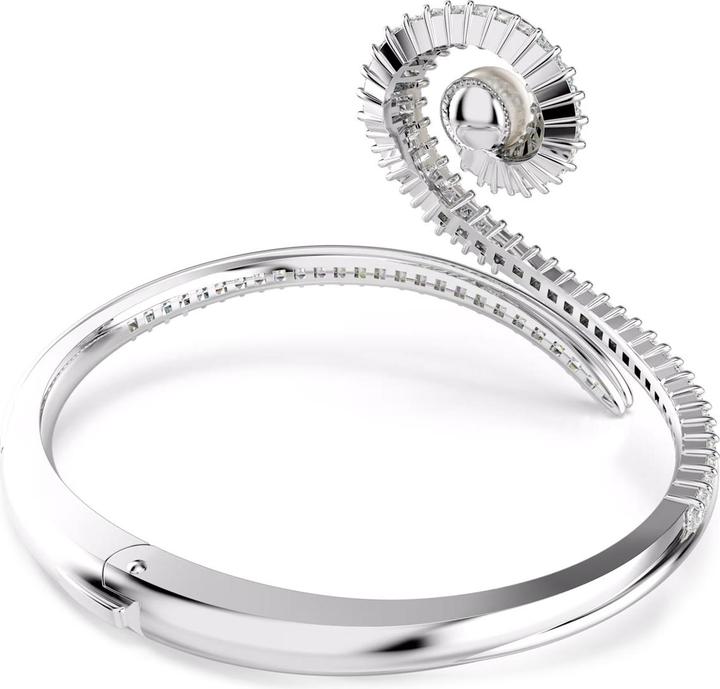Produktbild Swarovski x Ariana Grande Armreif Kristallperle Baguette Schliff Weiss Rhodiniert (6.20 cm, Swarovski Metall)
