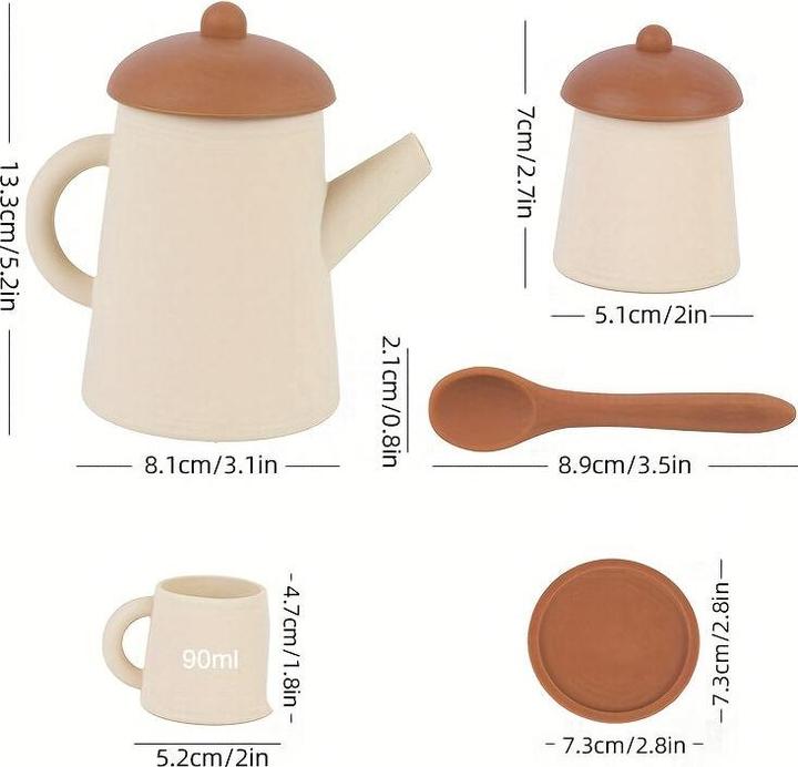 Immagine prodotto Activity Board Set di giocattoli da cucina in silicone senza BPA, tazza da tè atossica, giocattoli da cucina per
